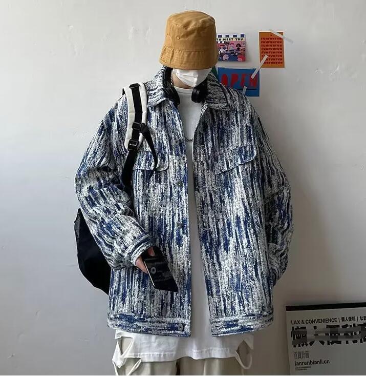 Vertical pattern design denim jacket